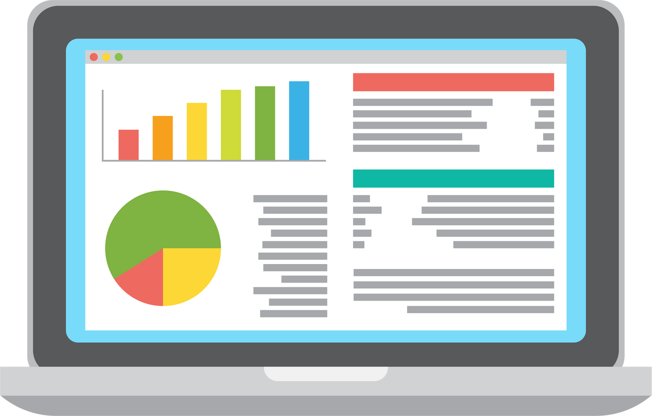 Statistics on Laptop Illustration